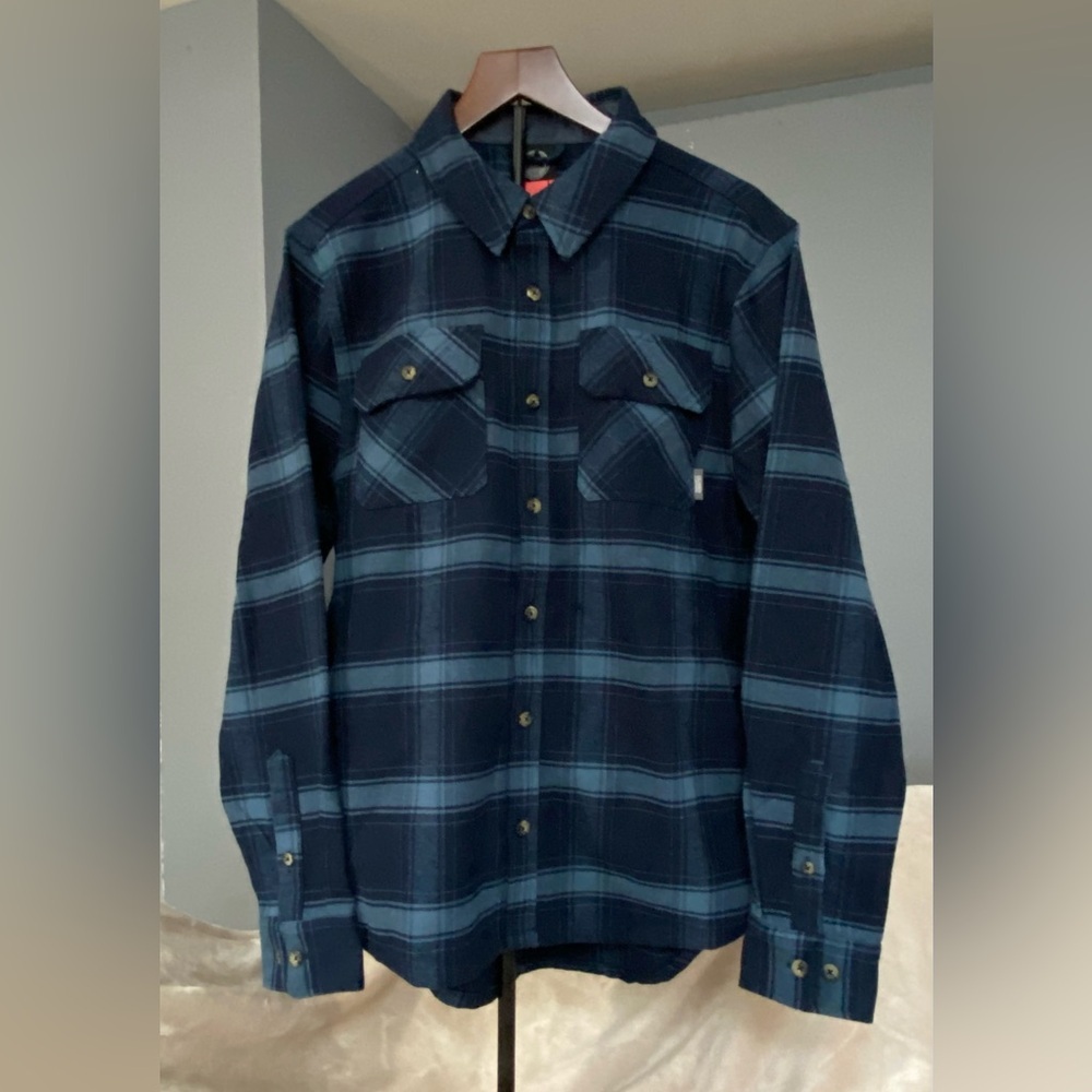 Navy Plaid Casual Button Down‎ Shirt